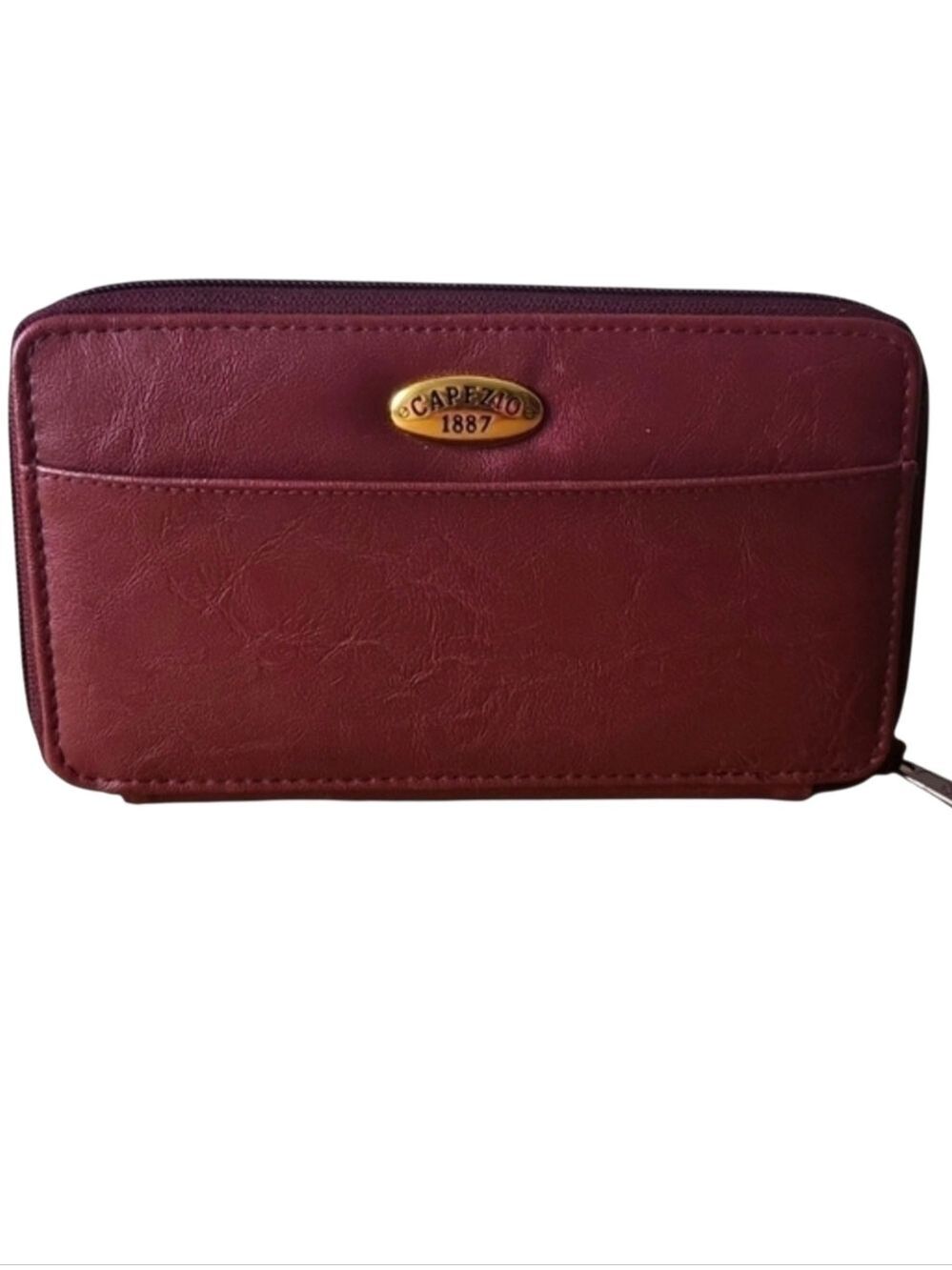 Vintage Capezio 1887 Burgundy Zip Around Wallet/Clutch